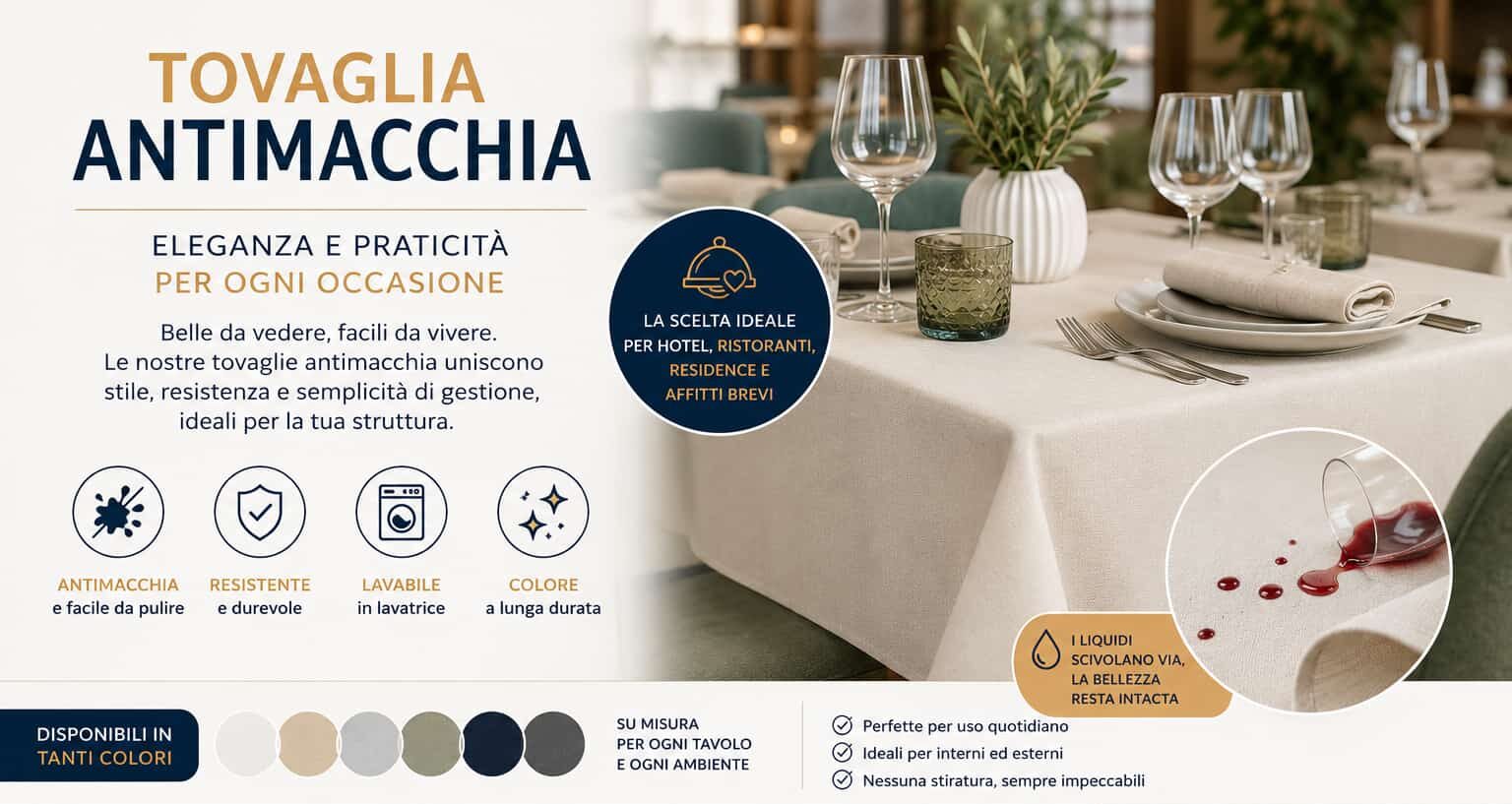 Linee cortesia Hotel 3 tovaglia antimacchia
